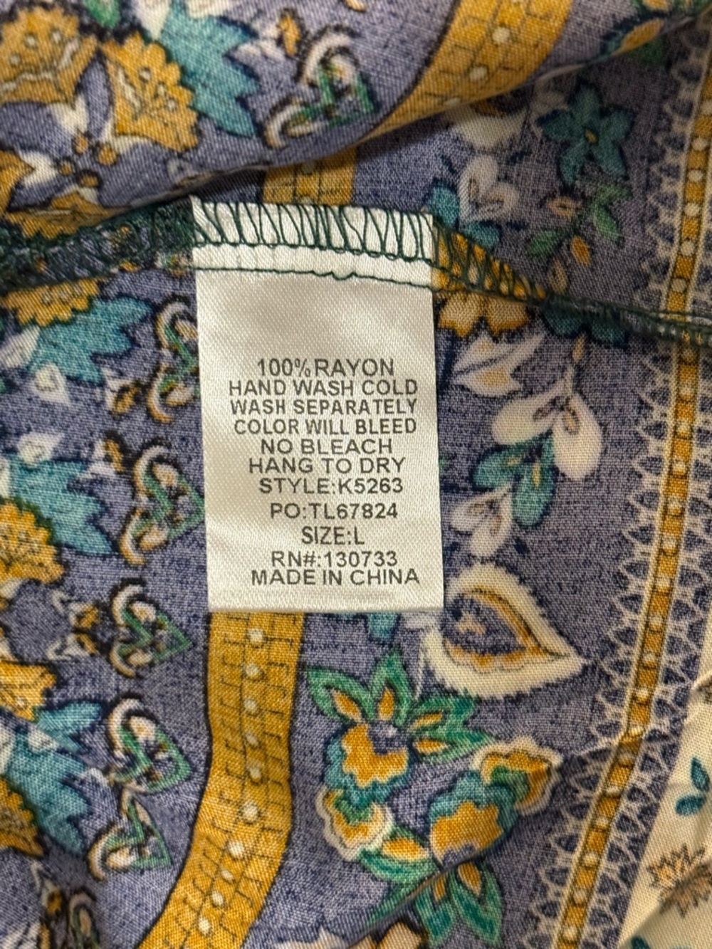 NWT Umgee Green and Blue Patterned Maxi Dress - Picture 11 of 11